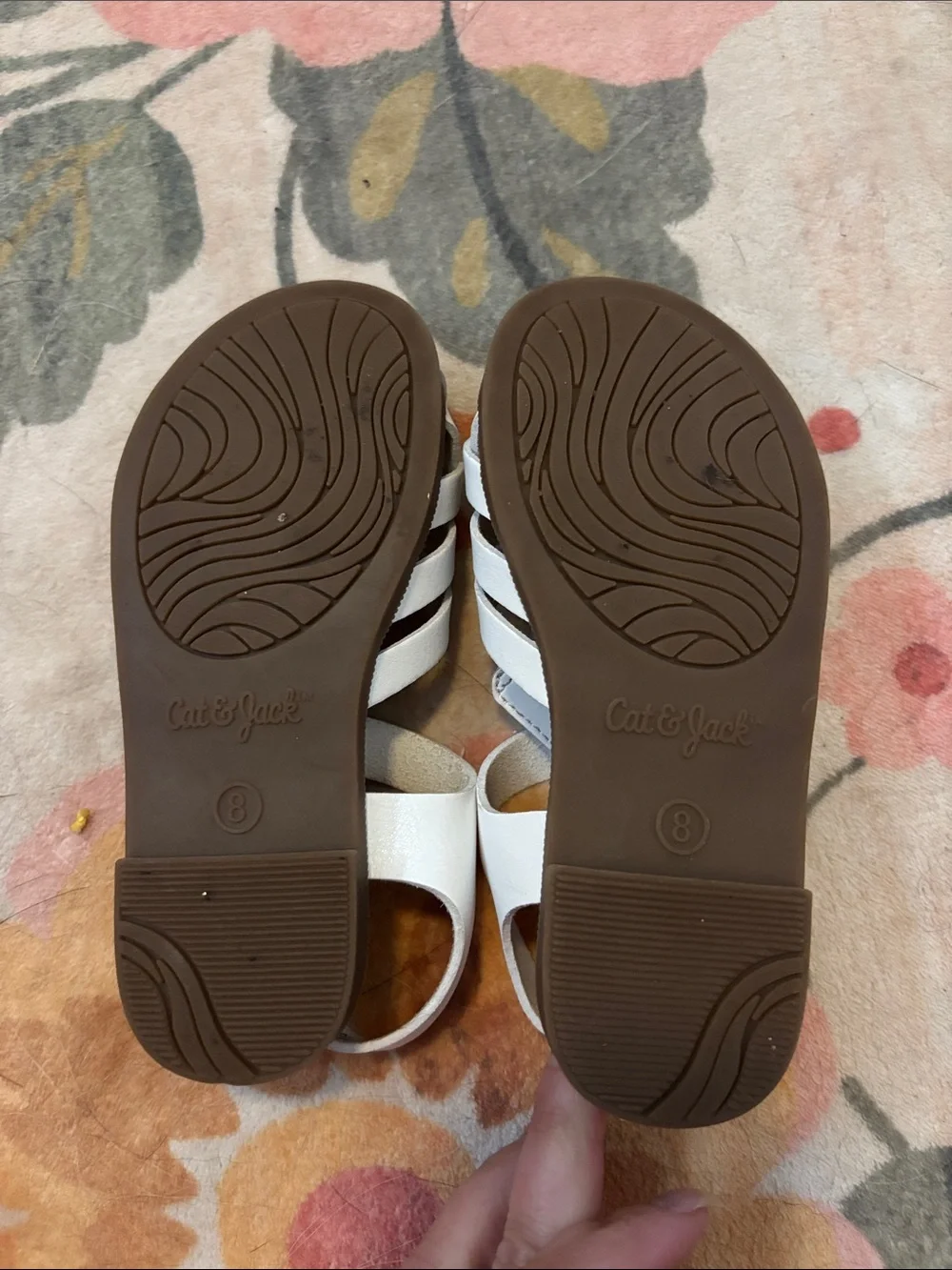 Cat & Jack White Woven T-Strap Kids Sandals